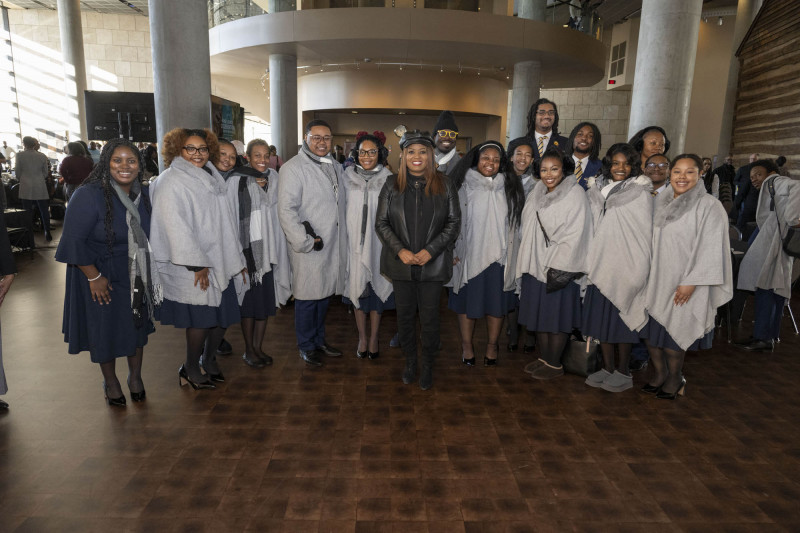 21st annual King Legacy Celebration Mc Courtis Fuller, Woodrow “Woody” Keown, Jr, President & Chief Operating Officer, Fisk Jubilee Singers and Keynote speaker Kahlil Greene shown here during MLK Day breakfast 21st annual King Legacy Celebration at the National Underground Railroad Freedom Center Monday January 19, 2026. Photos by Joseph Fuqua II