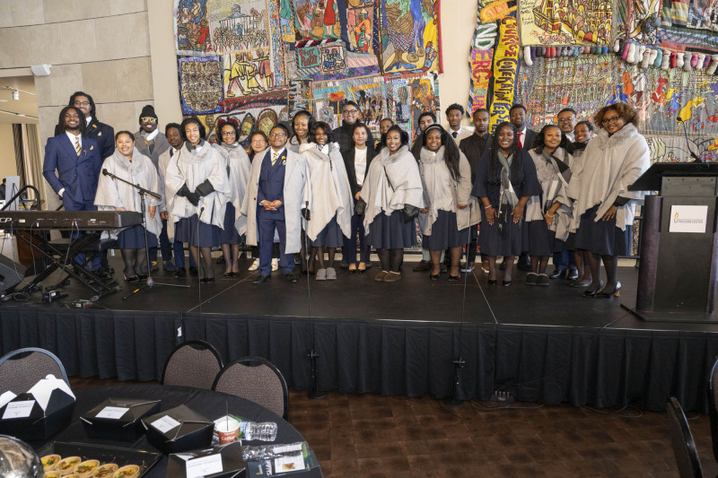 21st annual King Legacy Celebration Mc Courtis Fuller, Woodrow “Woody” Keown, Jr, President & Chief Operating Officer, Fisk Jubilee Singers and Keynote speaker Kahlil Greene shown here during MLK Day breakfast 21st annual King Legacy Celebration at the National Underground Railroad Freedom Center Monday January 19, 2026. Photos by Joseph Fuqua II
