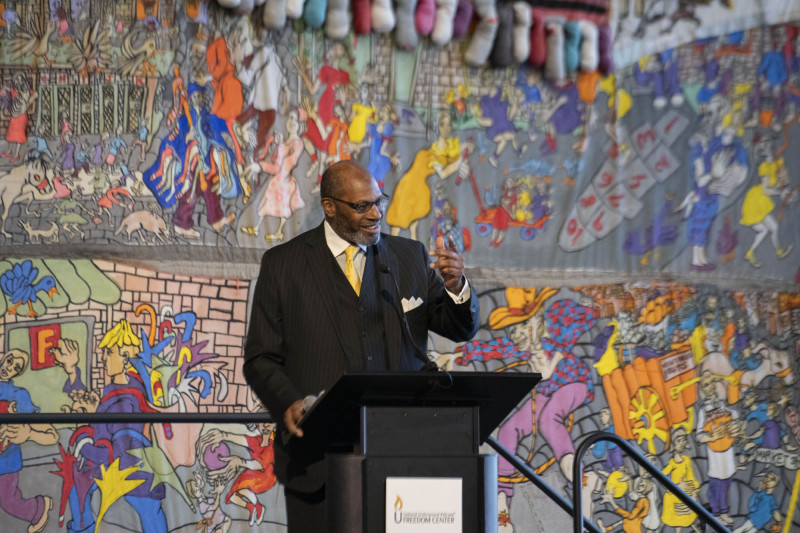 21st annual King Legacy Celebration Mc Courtis Fuller, Woodrow “Woody” Keown, Jr, President & Chief Operating Officer, Fisk Jubilee Singers and Keynote speaker Kahlil Greene shown here during MLK Day breakfast 21st annual King Legacy Celebration at the National Underground Railroad Freedom Center Monday January 19, 2026. Photos by Joseph Fuqua II
