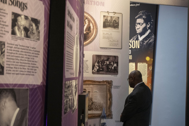 People checkout the Jubilation! exhibit, Home ownership symposium with Union Savings and Guardian Savings Bank, Hoxworth Blood Drive, Service Fair during the 21st annual King Legacy Celebration at the National Underground Railroad Freedom Center Monday January 19, 2026. Photos by Joseph Fuqua II