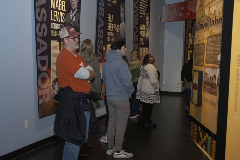 People checkout the Jubilation! exhibit, Home ownership symposium with Union Savings and Guardian Savings Bank, Hoxworth Blood Drive, Service Fair during the 21st annual King Legacy Celebration at the National Underground Railroad Freedom Center Monday January 19, 2026. Photos by Joseph Fuqua II