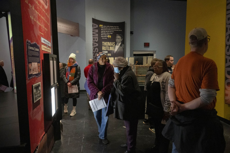 People checkout the Jubilation! exhibit, Home ownership symposium with Union Savings and Guardian Savings Bank, Hoxworth Blood Drive, Service Fair during the 21st annual King Legacy Celebration at the National Underground Railroad Freedom Center Monday January 19, 2026. Photos by Joseph Fuqua II