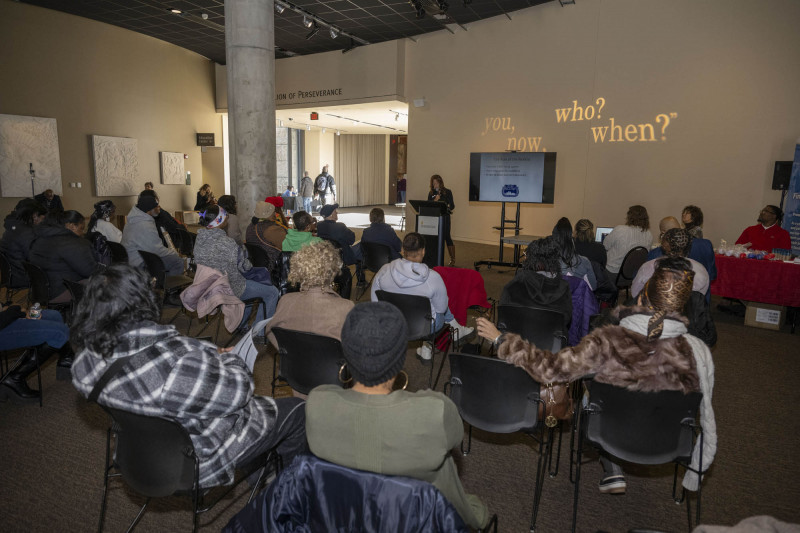 People checkout the Jubilation! exhibit, Home ownership symposium with Union Savings and Guardian Savings Bank, Hoxworth Blood Drive, Service Fair during the 21st annual King Legacy Celebration at the National Underground Railroad Freedom Center Monday January 19, 2026. Photos by Joseph Fuqua II