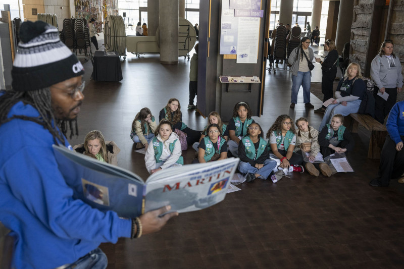 People checkout the Jubilation! exhibit, Home ownership symposium with Union Savings and Guardian Savings Bank, Hoxworth Blood Drive, Service Fair during the 21st annual King Legacy Celebration at the National Underground Railroad Freedom Center Monday January 19, 2026. Photos by Joseph Fuqua II