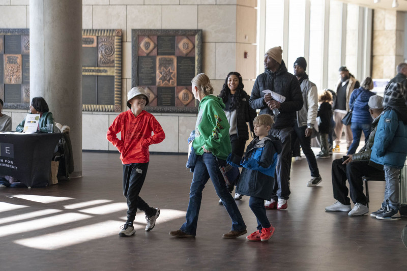 People checkout and enjoyed the Jubilation! exhibit, Home ownership symposium with Union Savings and Guardian Savings Bank, Hoxworth Blood Drive, Service Fair during the 21st annual King Legacy Celebration, Dr. Megan Gerhardt and Kahlil Greene discussion, Trudy Gaba discussion in the Harriet TubmanTheater, and In This Place” exhibit during MLK Day Celebration in the Harriet Tubman Theater at the National Underground Railroad Freedom Center Monday January 19, 2026. Photos by Joseph Fuqua II
