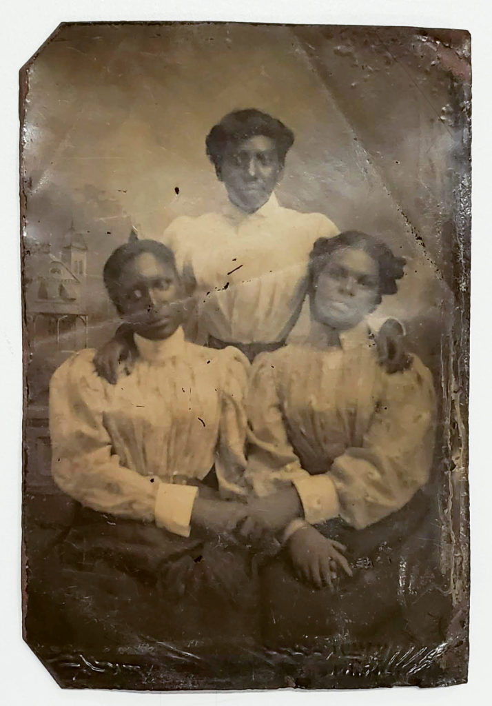 Tintype of three unidentified Black women, circa 1890.  National Underground Railroad Freedom Center Collections.  Images courtesy of Strange Stock Art Conservation